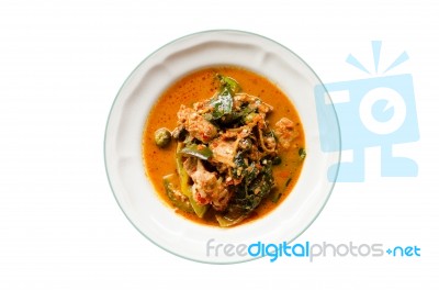 Thai Curry Food On Dish Stock Photo