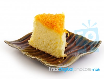 Thai Dessert,foy Thong Cake Stock Photo