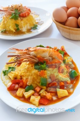 Thai Food Melet With Prawn In Sweet And Sour Sauce Stock Photo