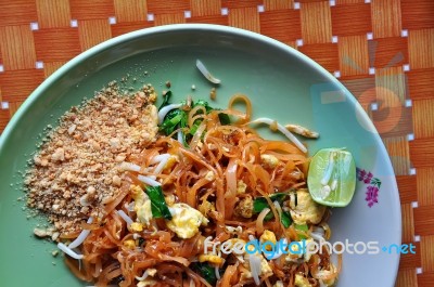 Thai Food Pad Thai Stock Photo