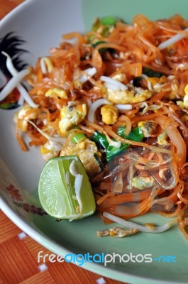 Thai Food Pad Thai Stock Photo