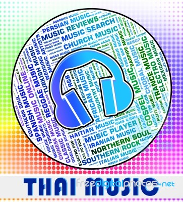 Thai Music Represents Sound Track And Asia Stock Image