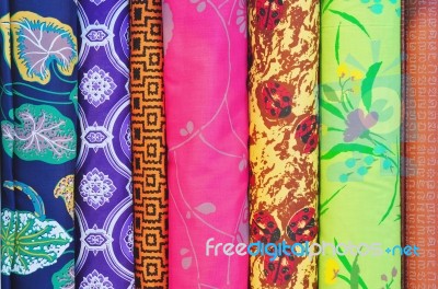 Thai Print Cloth Stock Photo