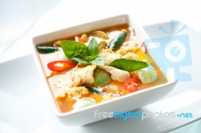 Thai Red Curry Chicken Stock Photo