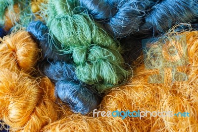 Thai Silk Thread Stock Photo