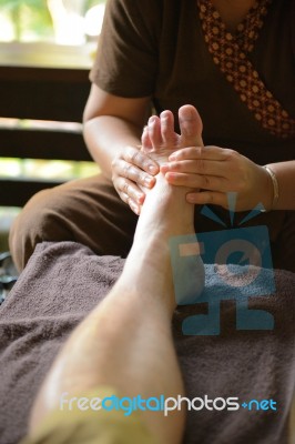 Thai Spa Foot Massage Stock Photo