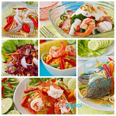 Thai Spicy Salad Stock Photo