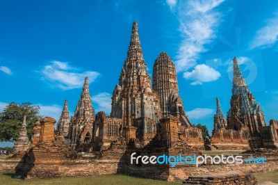 Thai Temple ,at Wat Chaiwatthanaram,ayutthaya,thailand Stock Photo