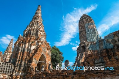 Thai Temple ,at Wat Chaiwatthanaram,ayutthaya,thailand Stock Photo