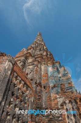 Thai Temple ,at Wat Chaiwatthanaram,ayutthaya,thailand Stock Photo