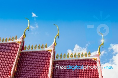 Thai Temple Roof Stock Photo