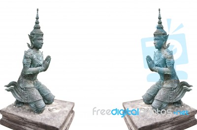 Thai Teppanom Angel Statue Stock Photo