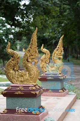 Thai Traditional Sculpture In Buddhist Temple Stock Photo