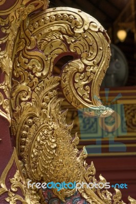 Thai Traditional Sculpture In Buddhist Temple Stock Photo