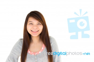 Thai Woman Is Smiling Stock Photo