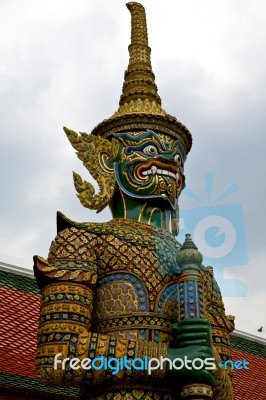 Thailand Asia   In  Bangkok Rain Warrior Devil      Mosaic Stock Photo