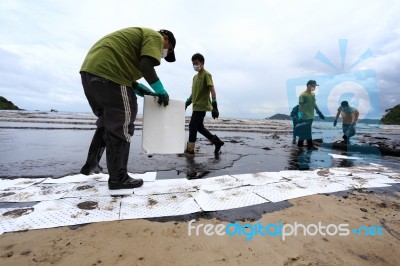 Thailand-environment-oil-pollution Stock Photo