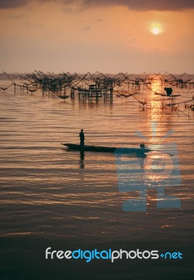 Thailand Fisherman Stock Photo