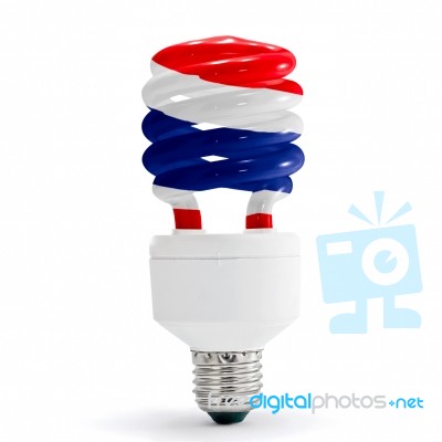 Thailand Flag On Eco Lamp Stock Photo