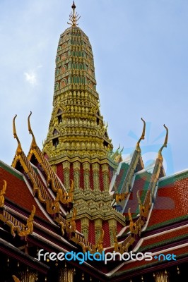 Thailand  In  Bangkok   Wat  Palaces   Asia Sky    And  Colors Stock Photo