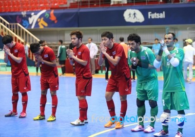 Thailand National Futsal Players Stock Photo