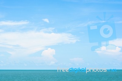 Thailand Ocean - Beautiful Seascape Sea Horizon And Blue Sky Stock Photo