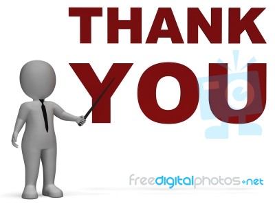 Thank You Notice Shows Thanks Stock Image