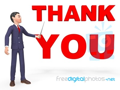 Thank You Represents Business Person And Businessman 3d Renderin… Stock Image