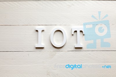 The Acronym Iot Internet Of Things On Wooden Background Stock Photo