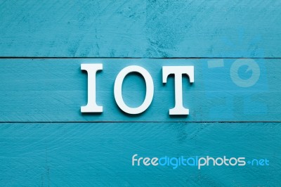 The Acronym Iot Internet Of Things On Wooden Background Stock Photo