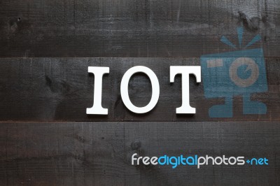 The Acronym Iot Internet Of Things On Wooden Background Stock Photo