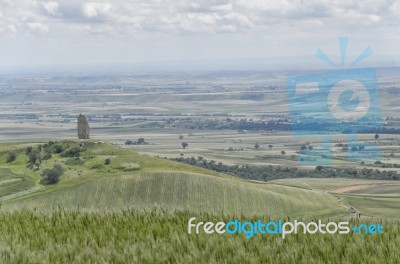 The Ancient Ruined Tower Of Montecorvino Stock Photo