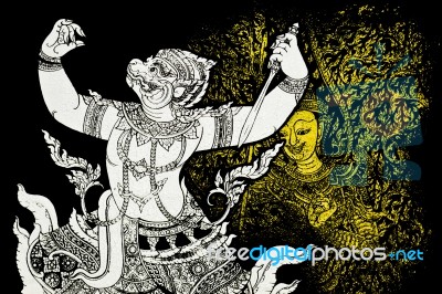 The Art In Mythology Of Thailand Stock Photo