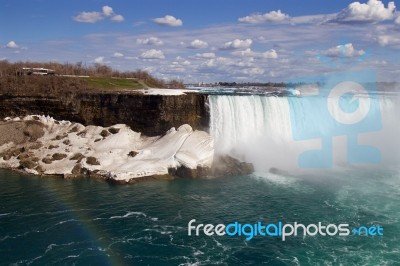 The Background With The Fantastic Niagara Falls Stock Photo