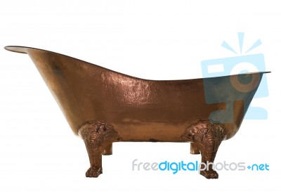 The Bathtub Copper On Isolated Background Stock Photo