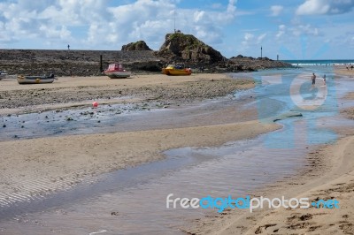 The Beach At Bude Stock Photo