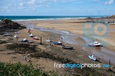 The Beach At Bude Stock Photo