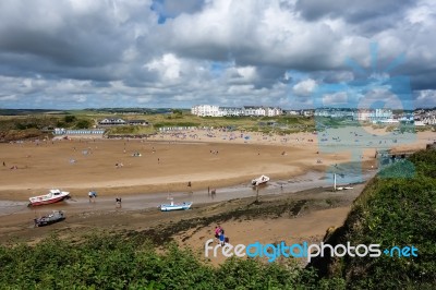 The Beach At Bude In Cornwal Stock Photo