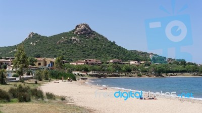 The Beach At Cannigione In Sardinia Stock Photo