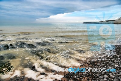 The Beach At The Birling Gap Looking Towards Seaford Stock Photo