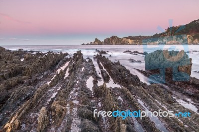 The Beach Of Gueirua Stock Photo