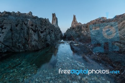 The Beach Of Gueirua Stock Photo