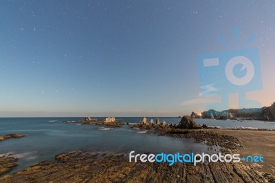 The Beach Of Gueirua Stock Photo