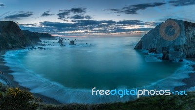 The Beach Of Silencio,spain Stock Photo