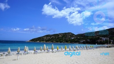 The Beach Of The Famous Costa Smeralda, Sardinia Stock Photo