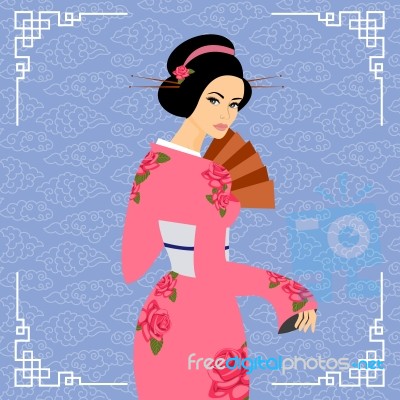 The Beautiful Japanese Woman Stock Photo Stock Image