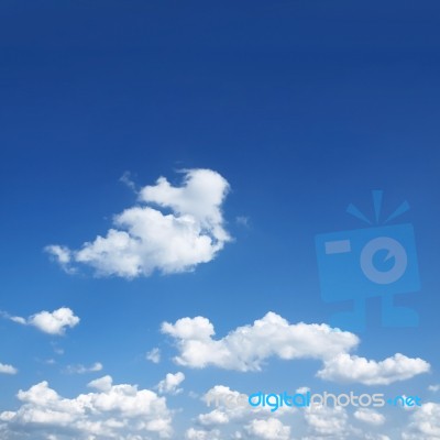 The Beautiful Sky With White Clouds Stock Photo