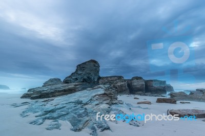 The Beauty Of The Beaches Of Asturias, Spain Stock Photo