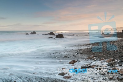 The Beauty Of The Beaches Of Asturias, Spain Stock Photo