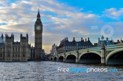 The Big Ben And Westminster Bridge In London Stock Photo